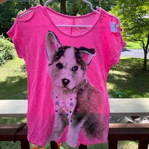 Girls shoulder cut-out tee